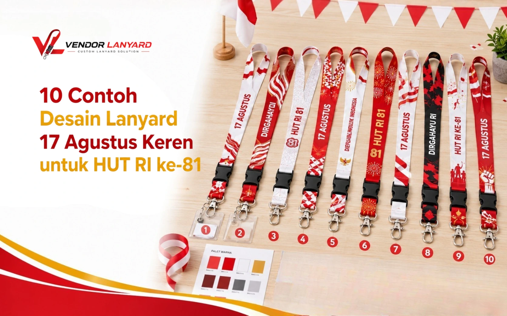 10 Contoh Desain Lanyard 17 Agustus Keren untuk HUT RI ke-81