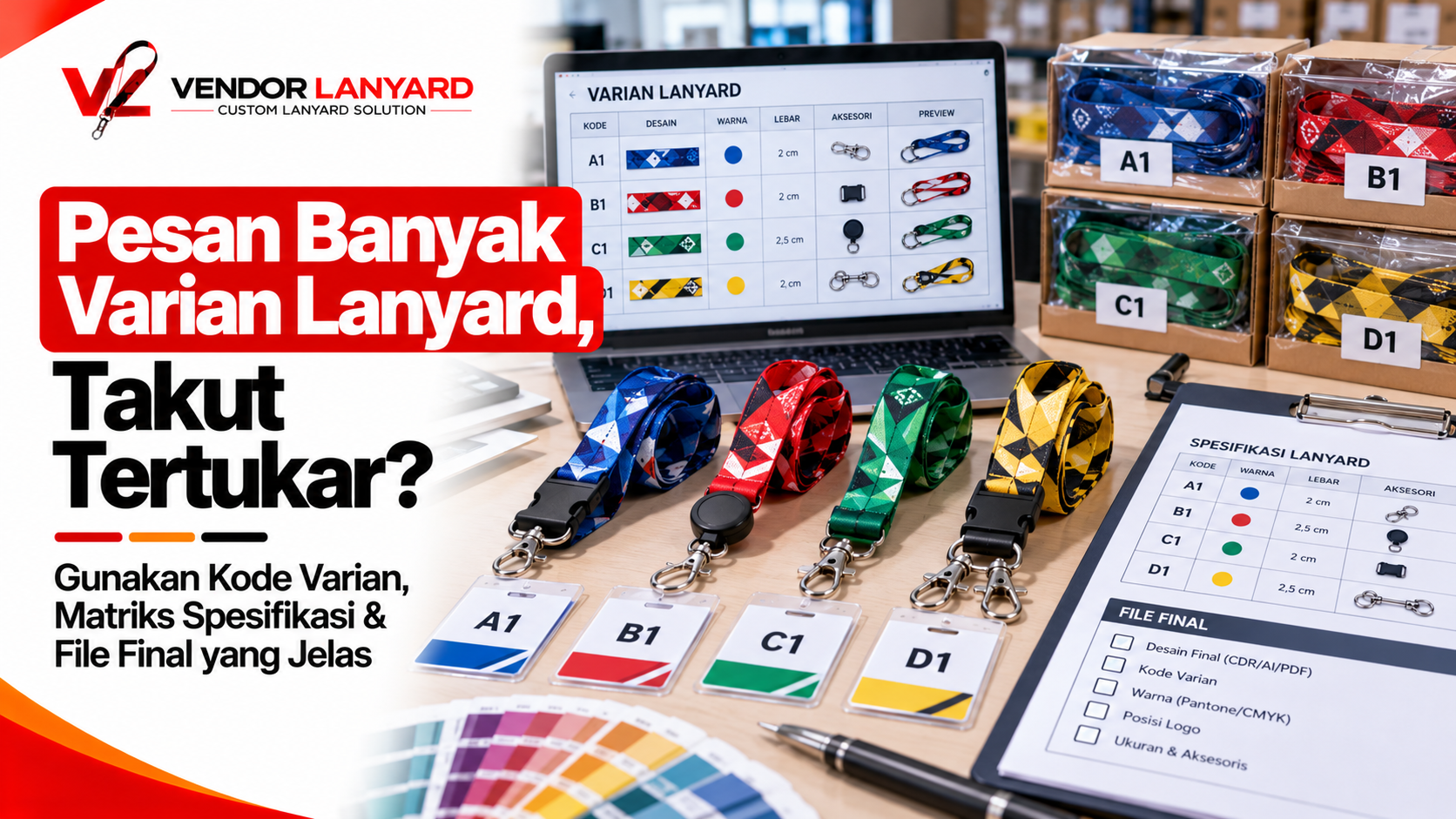 Cara Mengelola Pesanan Lanyard Banyak Varian