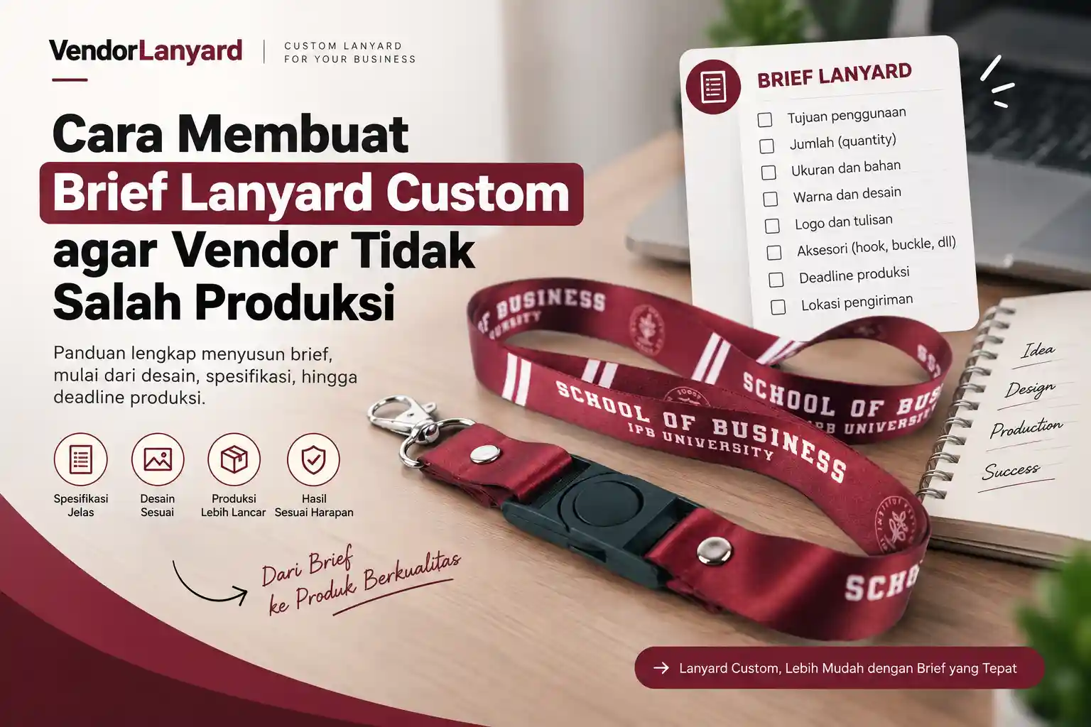 Cara Membuat Brief Lanyard Custom agar Vendor Tidak Salah Produksi
