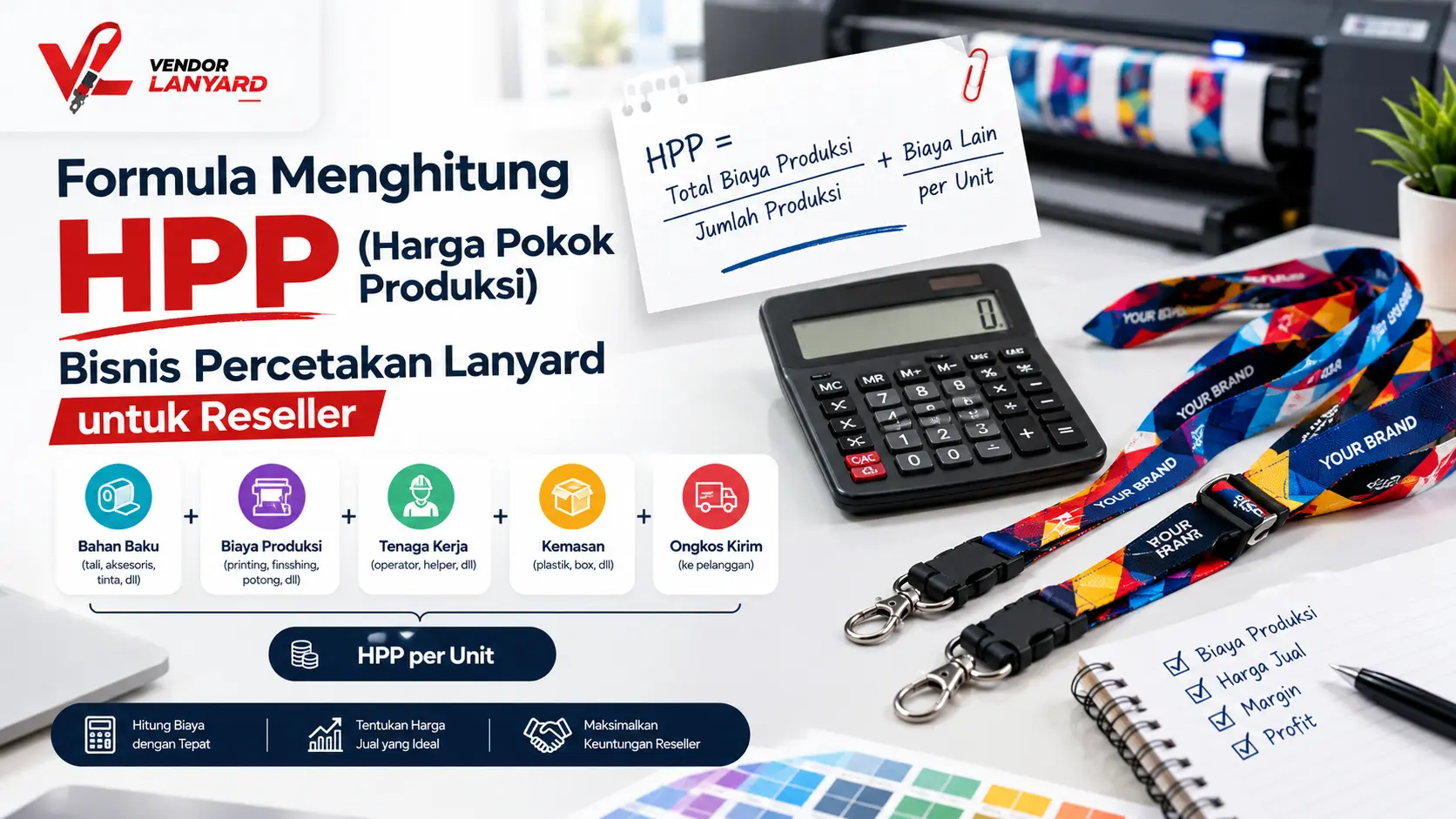 Formula Menghitung HPP (Harga Pokok Produksi) Bisnis Percetakan Lanyard untuk Reseller