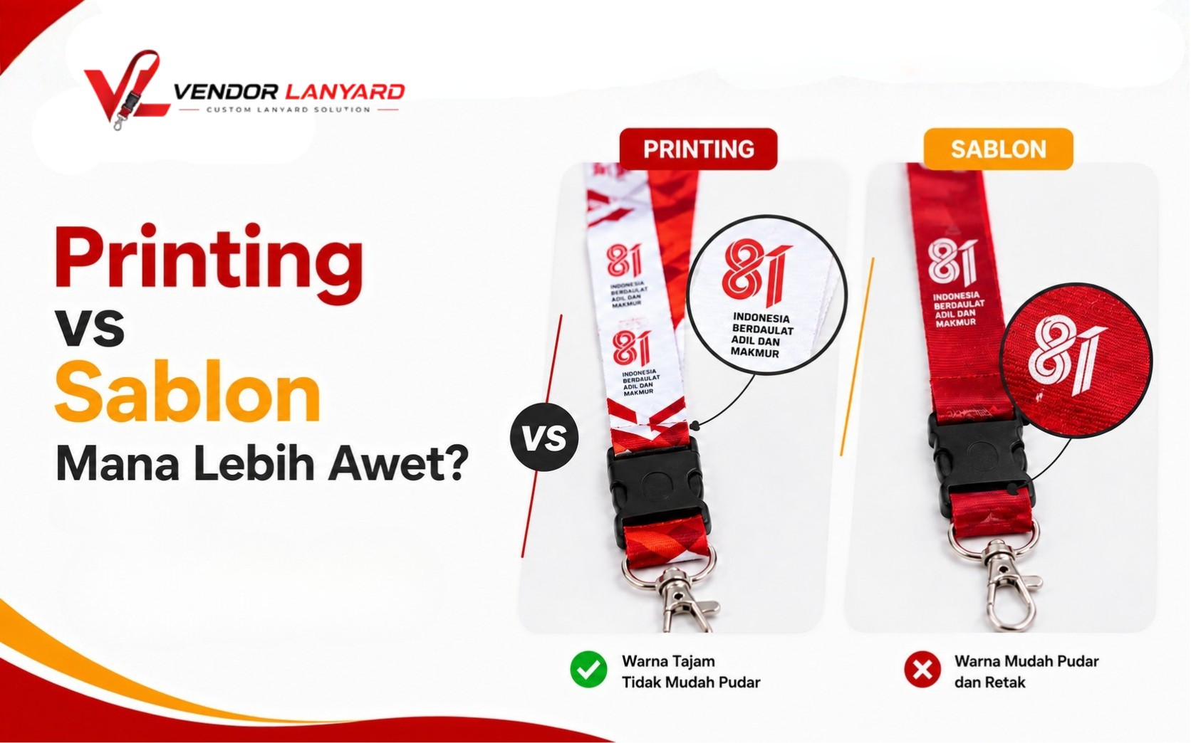 Perbedaan Lanyard Printing dan Sablon: Mana yang Lebih Awet?