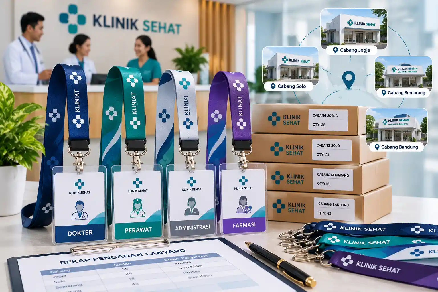 Pengadaan Lanyard untuk Jaringan Klinik Multi-Cabang