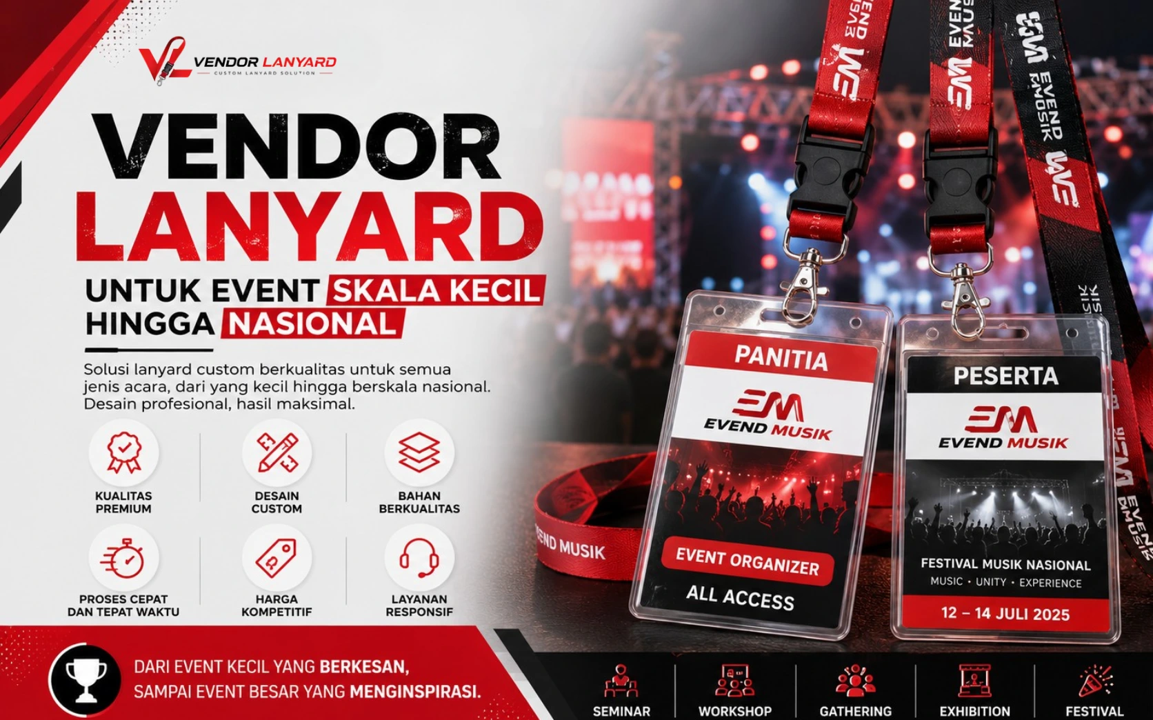 Vendor Lanyard untuk Event Skala Kecil hingga Nasional