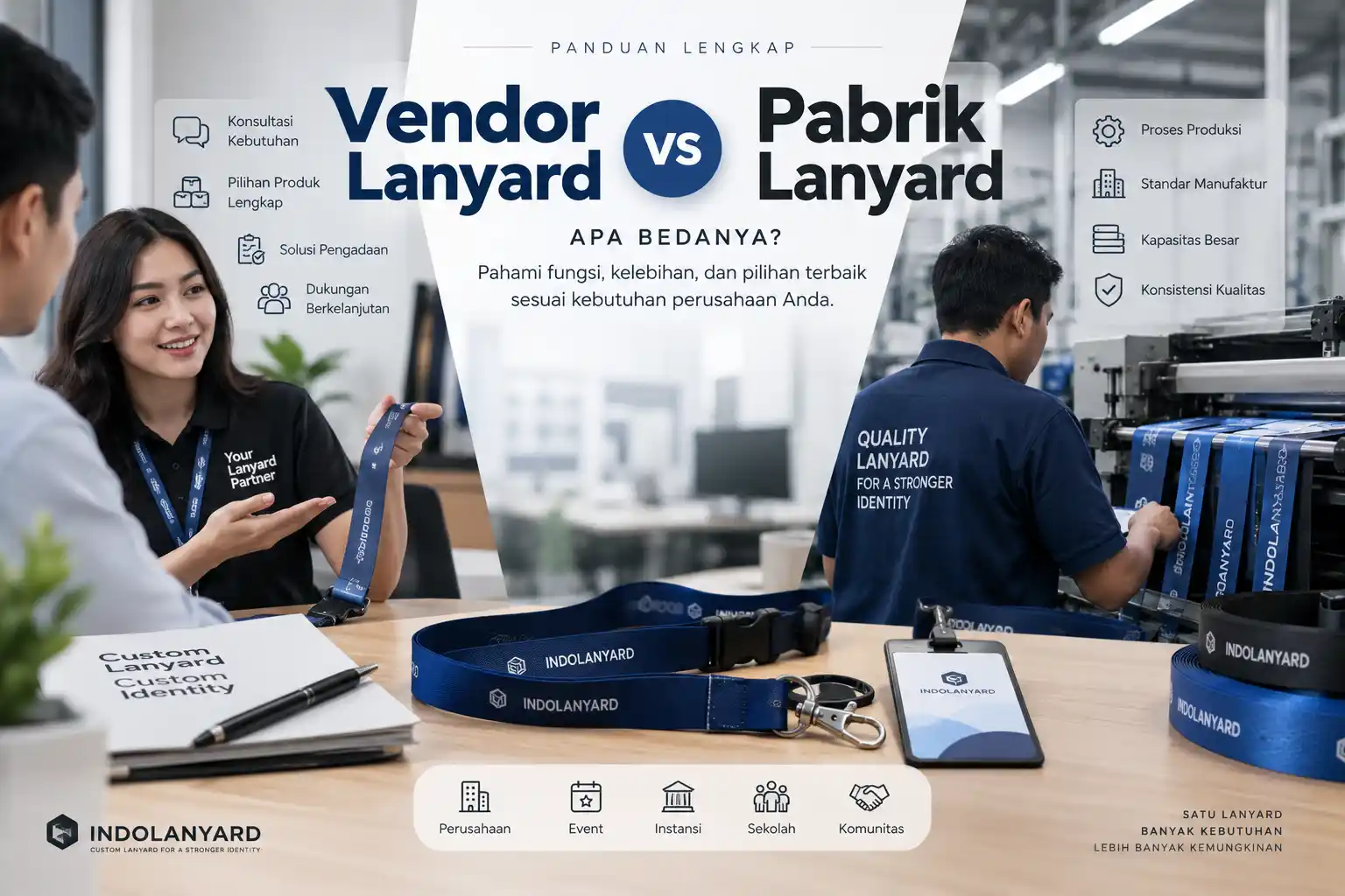 Vendor Lanyard vs Pabrik Lanyard: Apa Bedanya untuk Pesanan Besar?